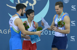 Bakıda idman gimnastikası üzrə Dünya Kubokunda ilk qaliblərin mükafatlandırma mərasimi keçirilib. Azərbaycan, 21 fevral, 2016